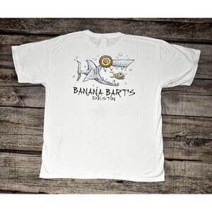 The Duck Company Banana Bart's Destin T Shirt Shark Mens Size XL White